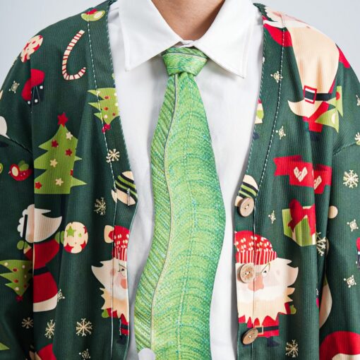 Christmas Novelty Fish-Shaped Tie - Green Eel/Sea Fish Design - Funny Gift for Men - Tie Accessories - Image 3