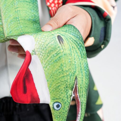 Christmas Novelty Fish-Shaped Tie - Green Eel/Sea Fish Design - Funny Gift for Men - Tie Accessories - Image 5