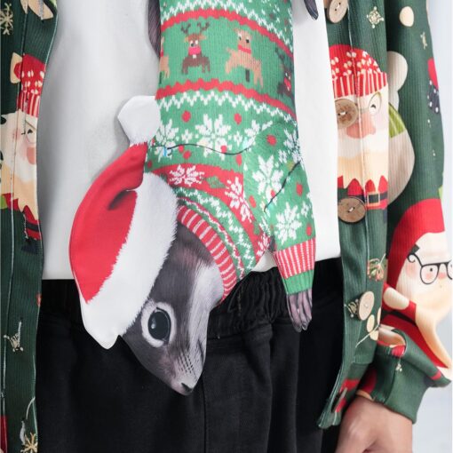 Christmas Novelty Animals Tie - Squirrel Design in Ugly Sweater - Funny Holiday Gift for Men - Image 5