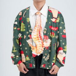 Christmas Novelty Seahorse Tie - Orange Animals Shape Necktie - Funny Holiday Gift for Men