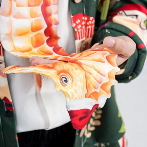 Christmas Novelty Seahorse Tie - Orange Animals Shape Necktie - Funny Holiday Gift for Men - Image 6