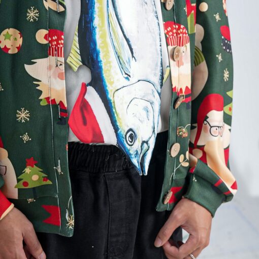 Christmas Novelty Tuna Tie - Animals Fish Shape in Taffeta Silk - Funny Holiday Gift for Men - Image 4