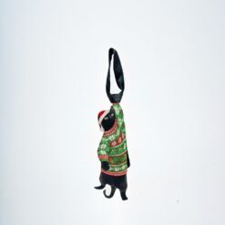 Alternative view of Christmas Novelty Noel Cat - Shaped Tie - Noel Cat Design In Taffeta Silk  - Funny Gift for Men - Tie Accessories