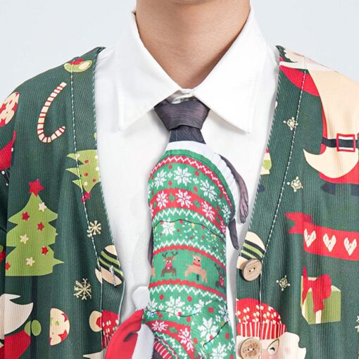 Christmas Novelty Animals Tie - Squirrel Design in Ugly Sweater - Funny Holiday Gift for Men - Image 4