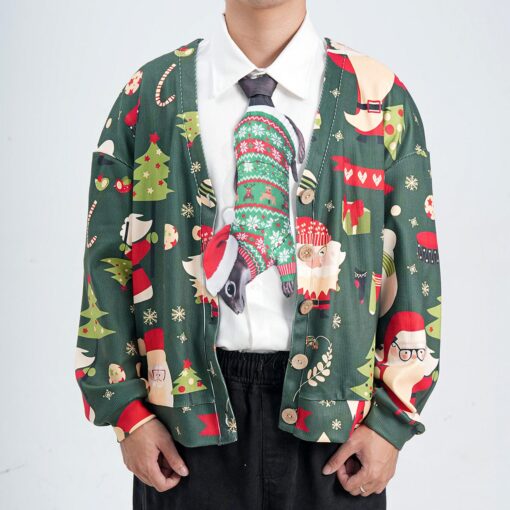 Christmas Novelty Animals Tie - Squirrel Design in Ugly Sweater - Funny Holiday Gift for Men - Image 3