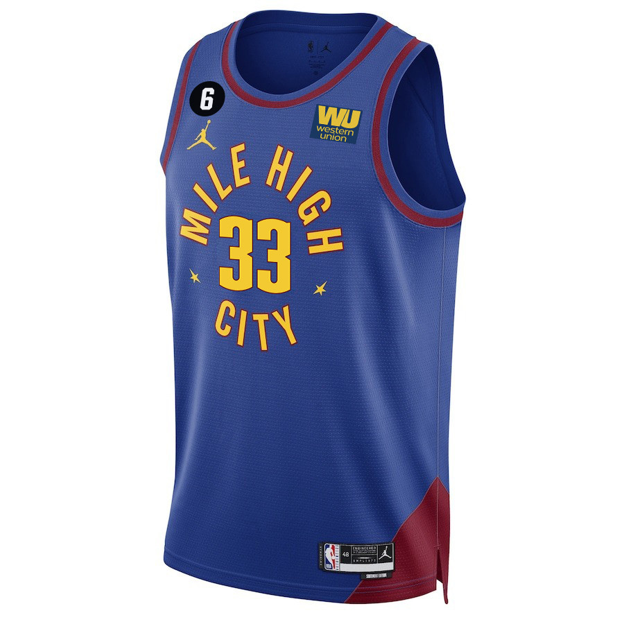 Alternative view of Aaron Gordon 33 Denver Nuggets Final Champions 2023 Swingman Jersey - Blue - JS704 