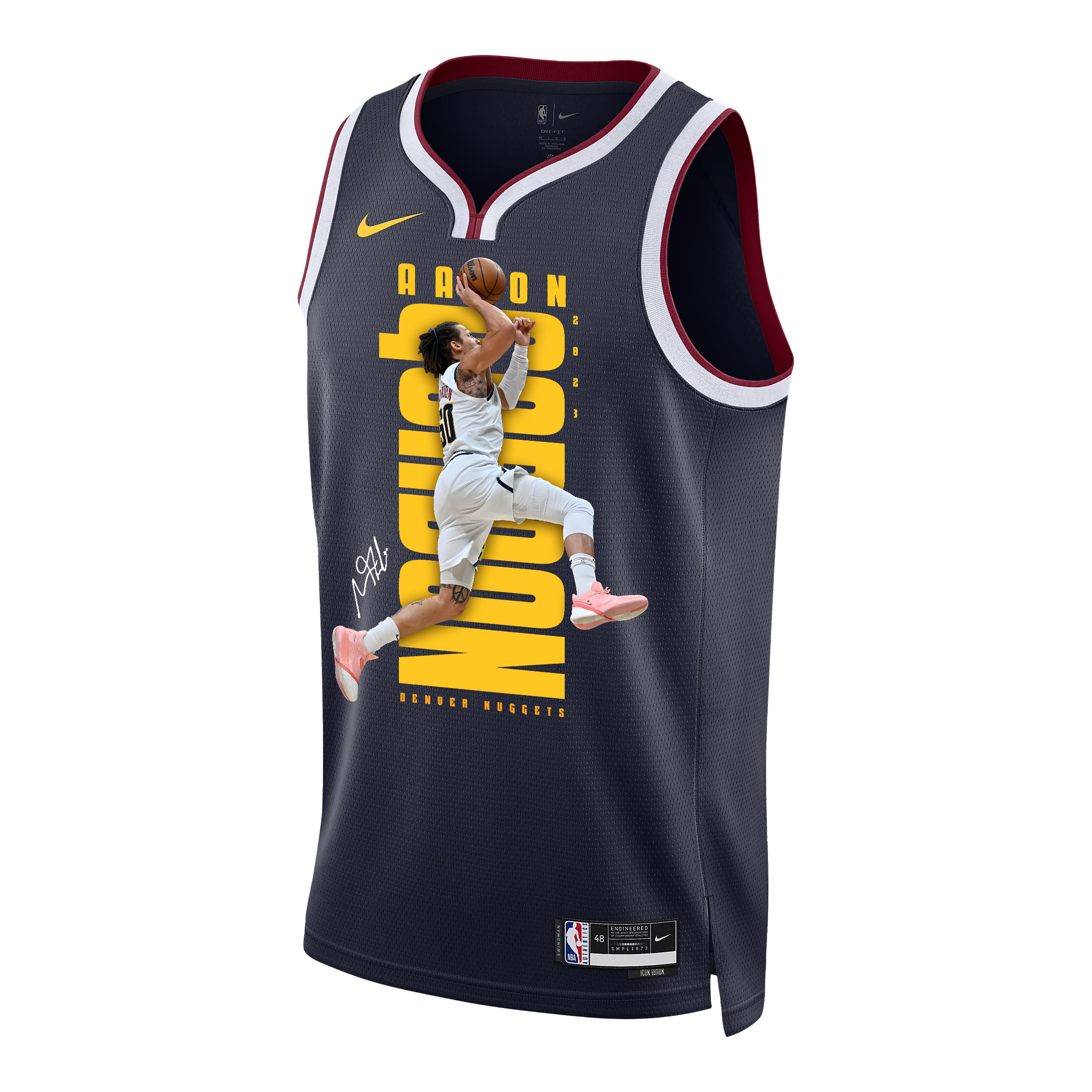 Alternative view of Aaron Gordon 50 Denver Nuggets Slamming Skills 2023 NBA Champions Swingman Jersey - Black - JS499 