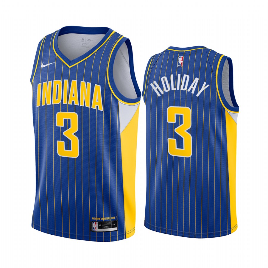 Aaron Holiday Indiana Pacers 2020-21 Blue City Edition Jersey New Uniform
