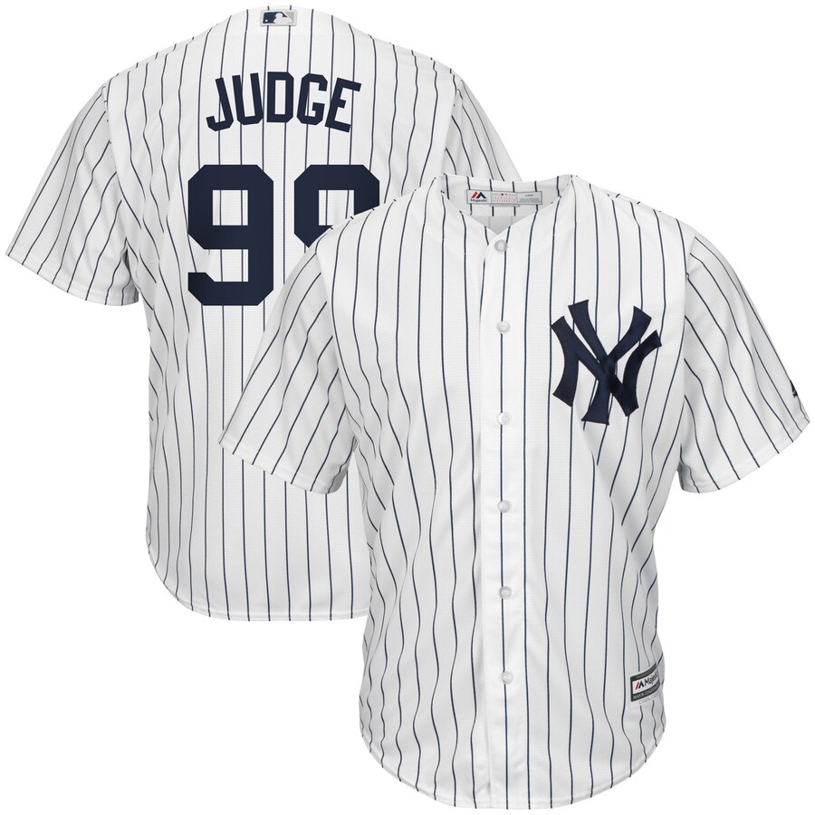 Aaron Judge New York Yankees Majestic Home Cool Base Player Jersey - White Navy