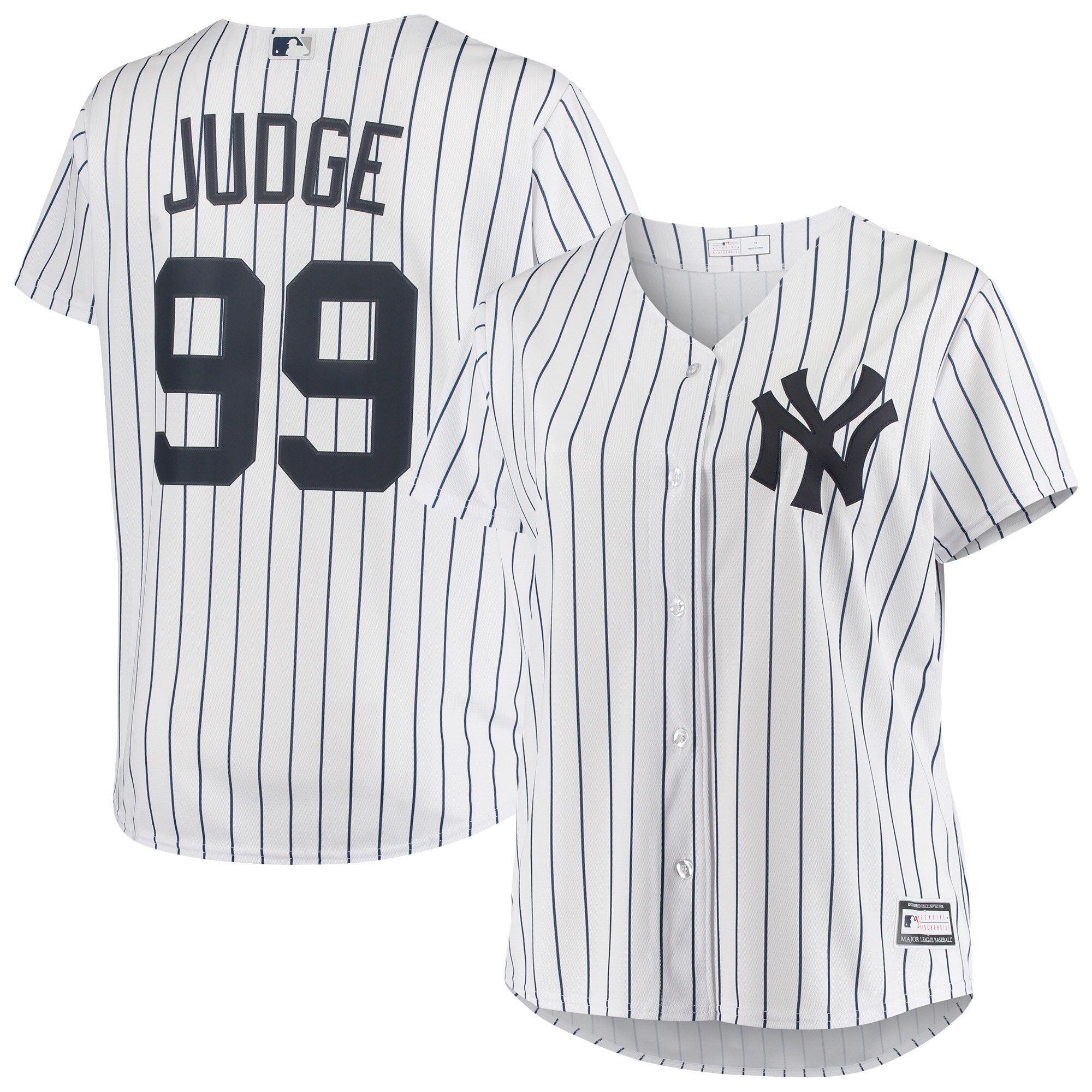 Alternative view of Aaron Judge New York Yankees Women's Plus Size Replica Player Jersey - White