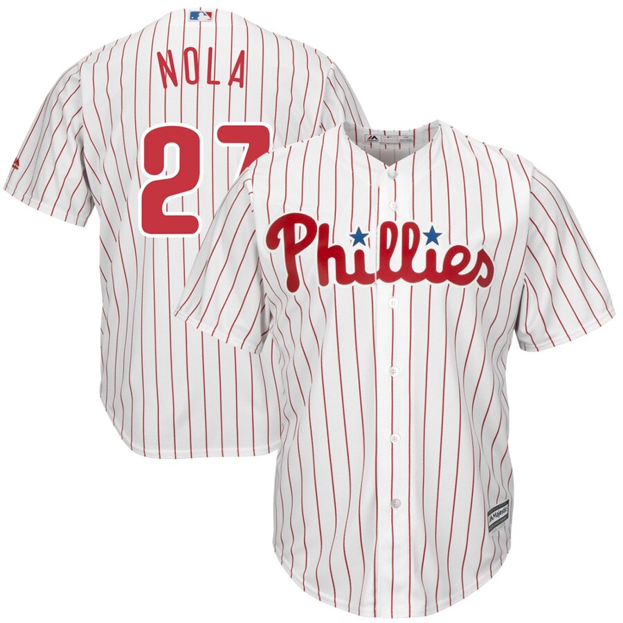 Aaron Nola Philadelphia Phillies Majestic Official Cool Base Player Jersey – White