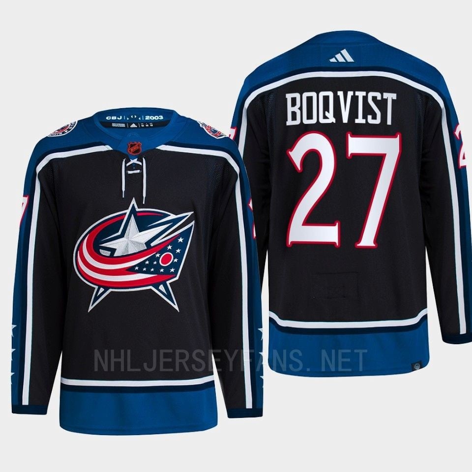 Adam Boqvist 27 Reverse Retro 2.0 2022 Columbus Blue Jackets Navy Jersey Primegreen - JS941 
