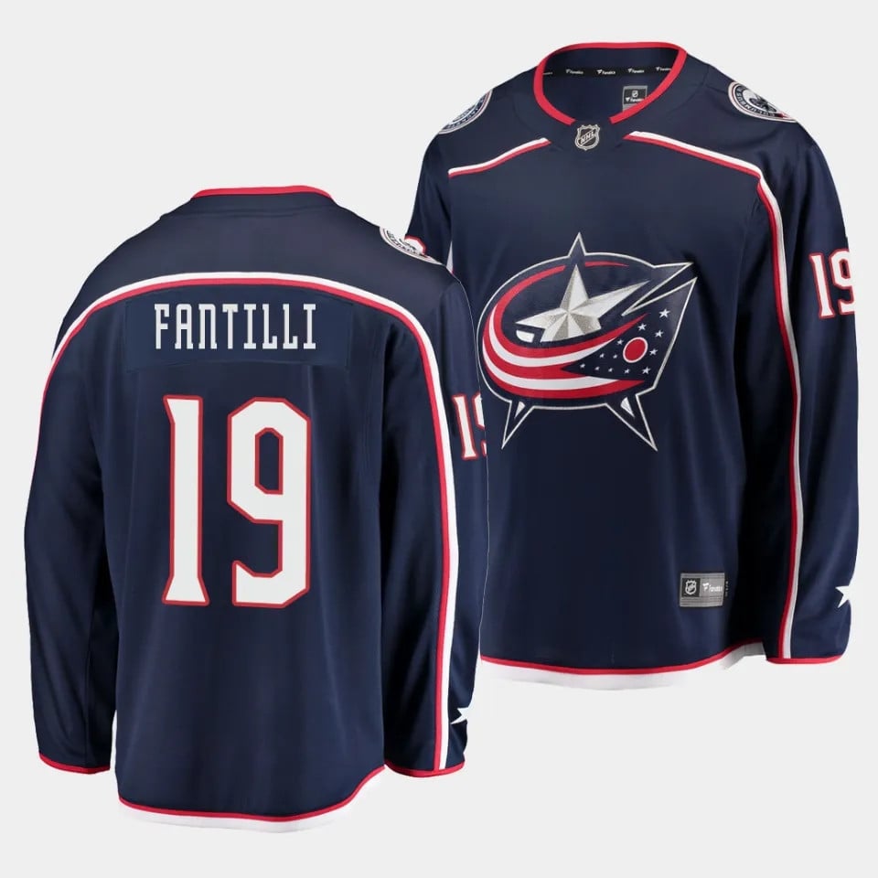 Adam Fantilli #19 Columbus Blue Jackets 2023 Draft Home Men Jersey - Navy - JS257 