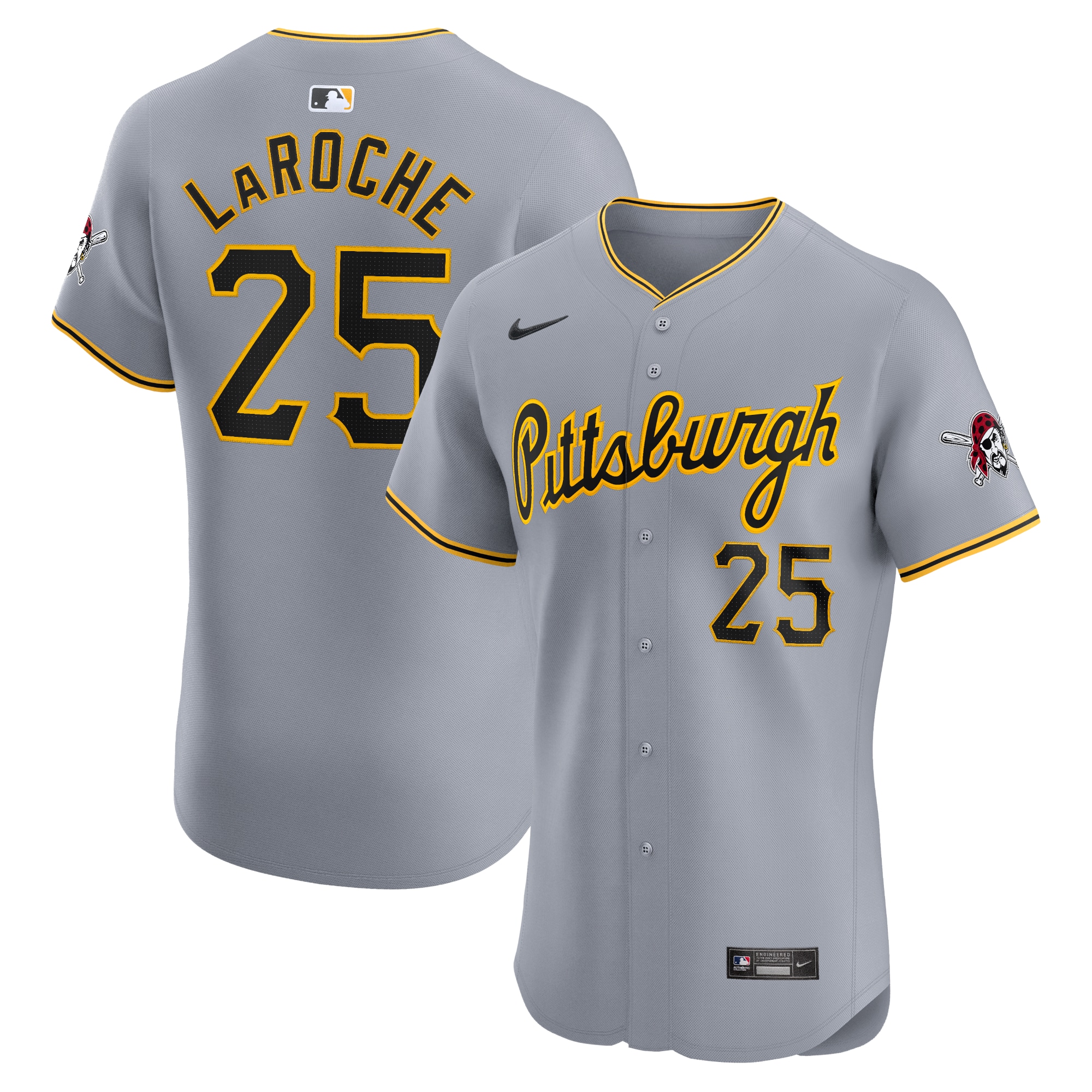 Adam Laroche Pittsburgh Pirates Road Elite Player Jersey - Gray