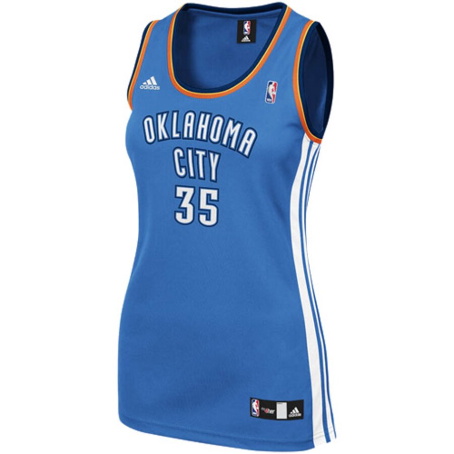 Alternative view of Adidas Kevin Durant Oklahoma City Thunder Women's Replica Jersey - Light Blue