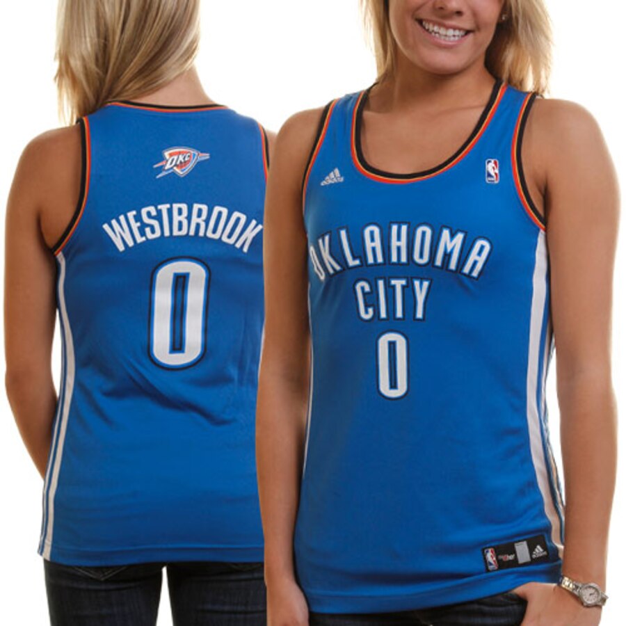 Adidas Russell Westbrook Oklahoma City Thunder Women's Fashion Jersey - Royal Blue