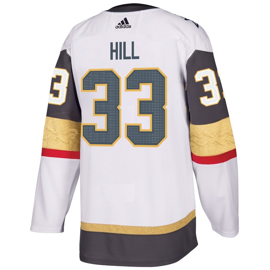 Alternative view of Adin Hill 33 Vegas Golden Knights Stanley Cup 2023 Champions Patch Away Breakaway Men Jersey - White - JS462 