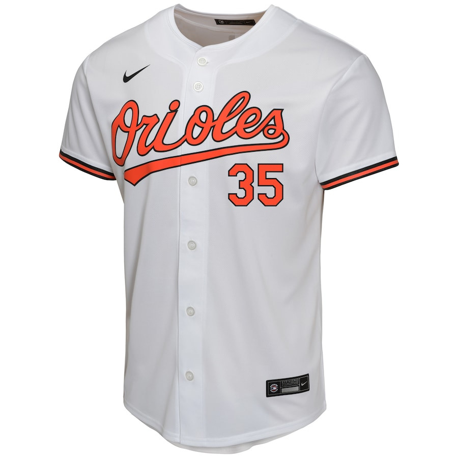 Alternative view of Adley Rutschman 35 Baltimore Orioles Home Game YOUTH Jersey - White