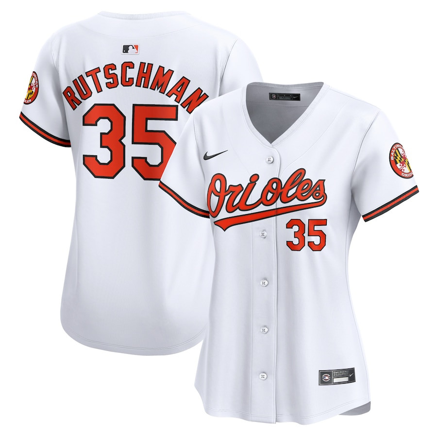 Adley Rutschman 35 Baltimore Orioles Women Home Limited Player Jersey - White