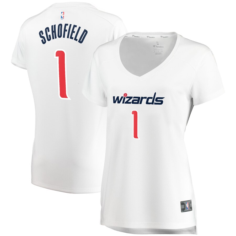 Admiral Schofield Washington Wizards Fanatics Branded Women's Fast Break Replica Jersey White - Association Edition