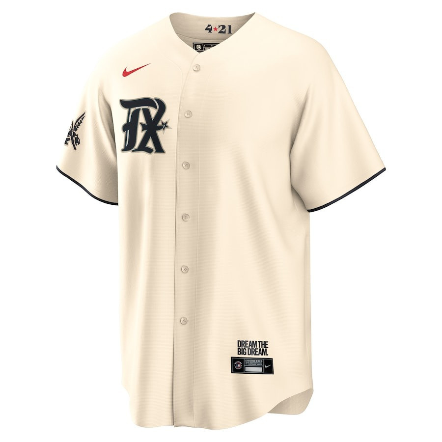 Alternative view of Adolis García 53 Texas Rangers 2023 City Connect Flex Base Elite Jersey - Cream - JS851 