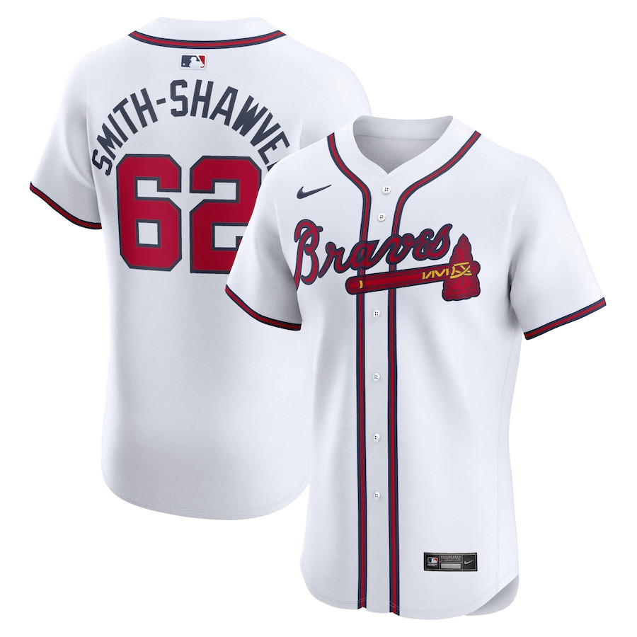 AJ Smith-Shawver 62 Atlanta Braves Home Elite Player Men Jersey - White - JS313