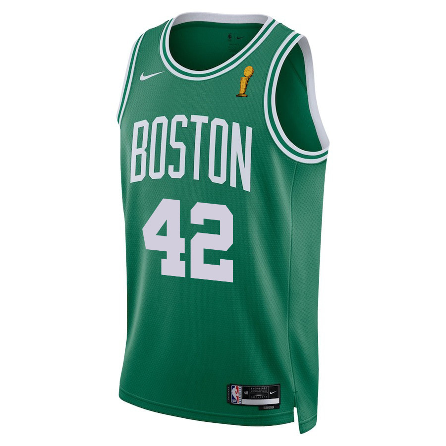 Alternative view of Al Horford 42 Boston Celtics 2024 FINALS CHAMPIONS Jersey - Icon Edition - Kelly Green - JS667
