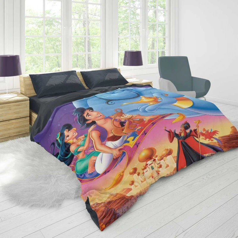 Alternative view of Aladdin Movie Disney Genie Princess Jasmine Duvet Cover - Custom Bedding Set