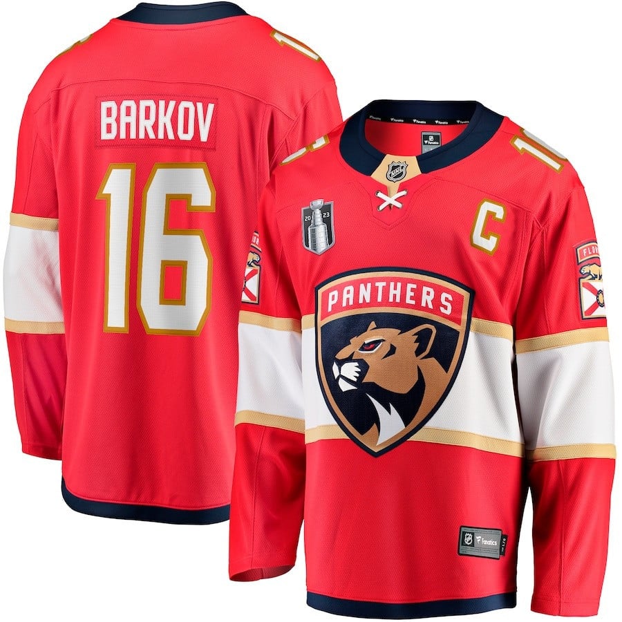 Aleksander Barkov 16 Florida Panthers 2023 Stanley Cup Final Home Breakaway Player Jersey - Red - JS747 