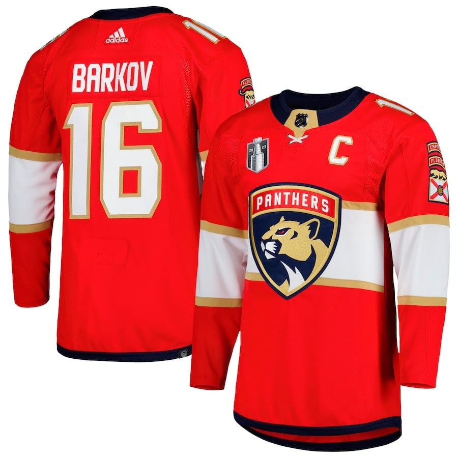 Aleksander Barkov 16 Florida Panthers 2023 Stanley Cup Final Home Primegreen Jersey - Red - JS447 