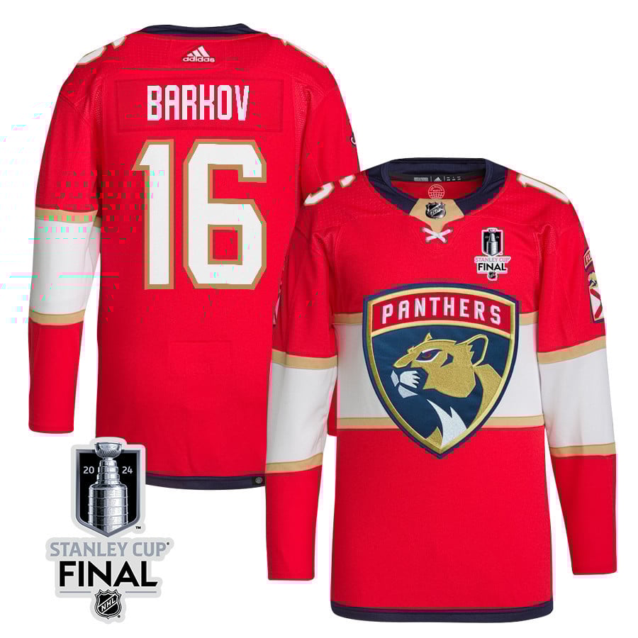 Aleksander Barkov 16 Florida Panthers 2024 STANLEY CUP Final Home Breakaway Jersey - Men, Red - JS378 