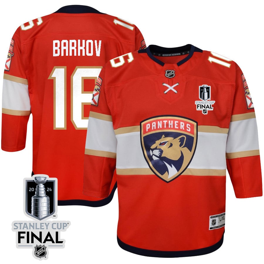 Aleksander Barkov 16 Florida Panthers 2024 STANLEY CUP Final Youth Home Breakaway Jersey - Red - JS114 