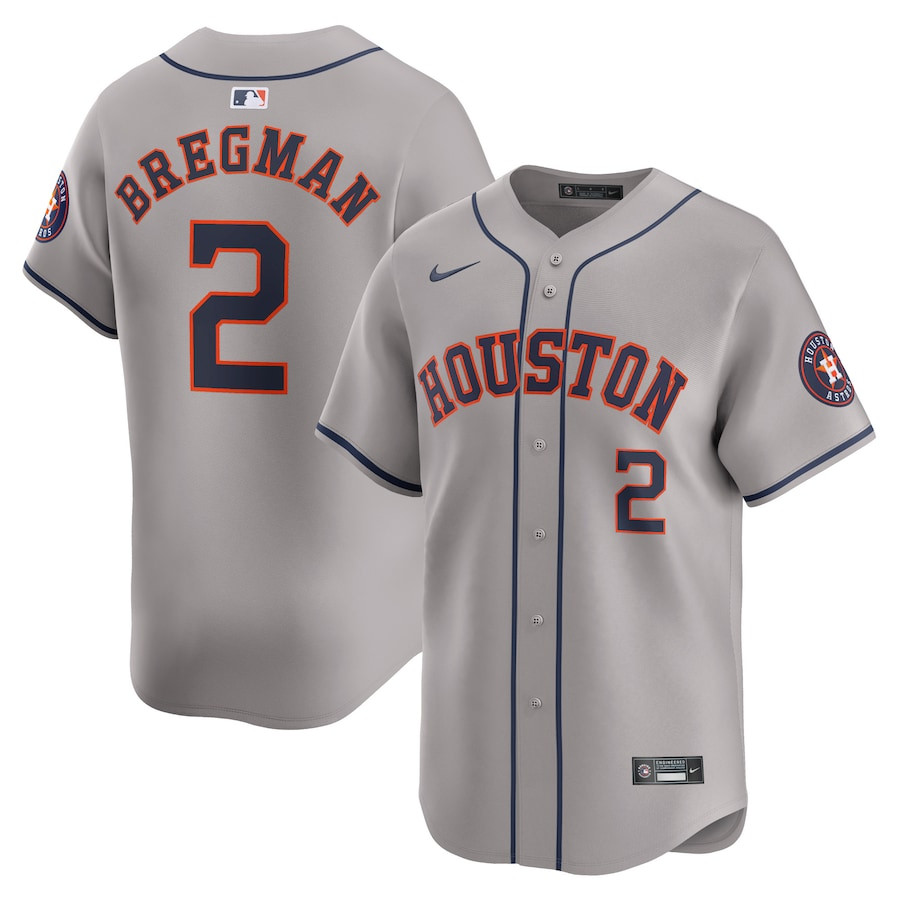 Alex Bregman 2 Houston Astros Away Limited Player Men Jersey - Gray