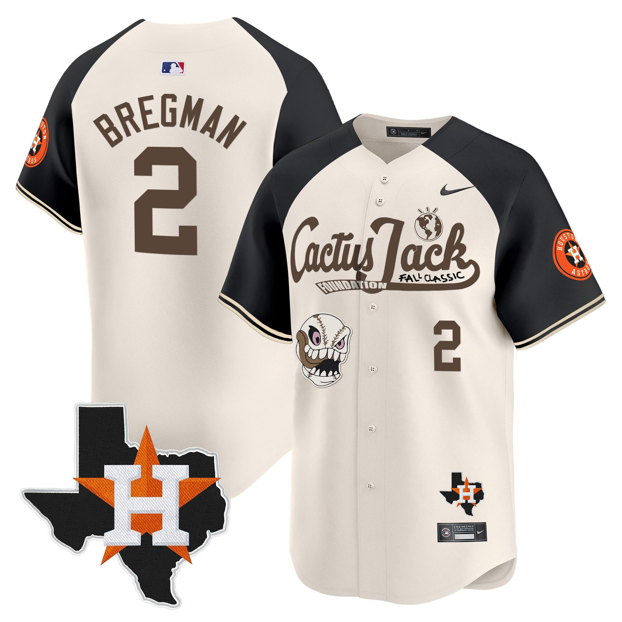 Alex Bregman 2 Houston Astros Cactus Jack Foundation Fall Classic Limited Jersey - Men 