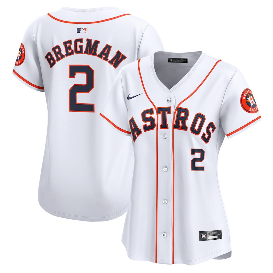 Alex Bregman 2 Houston Astros Women Home Limited Player Jersey - White