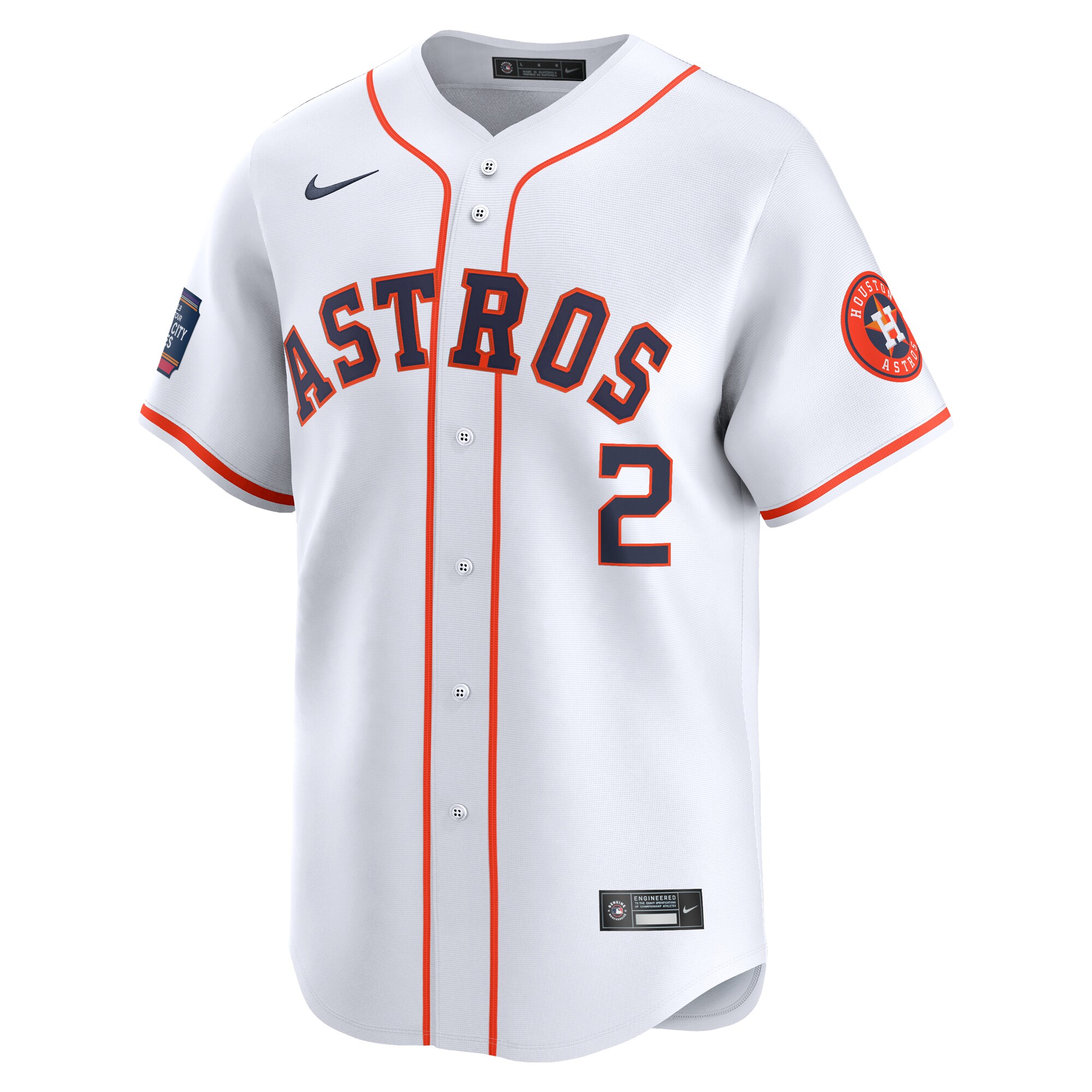 Alternative view of Alex Bregman Houston Astros 2024 Mlb World Tour Mexico City Series Home Limited Player Jersey - White
