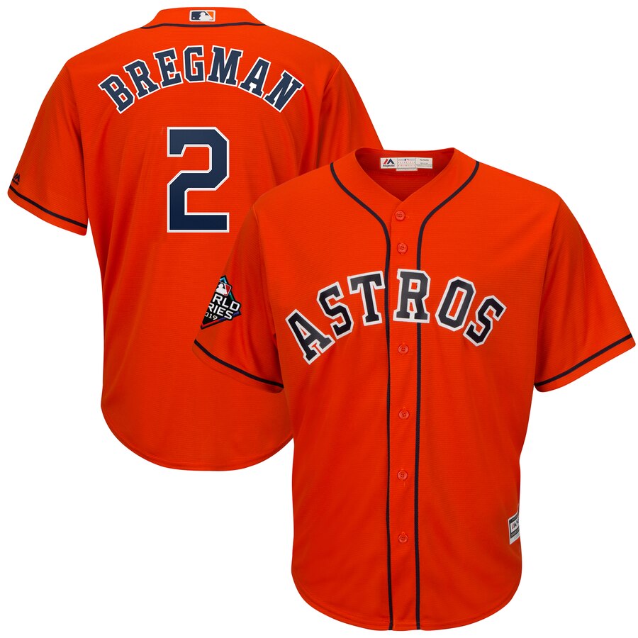 Alex Bregman Houston Astros Majestic 2019 World Series Bound Official Cool Base Player Jersey – Orange