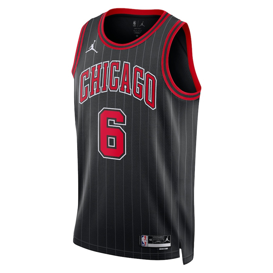 Alternative view of Alex Caruso 6 Chicago Bulls Unisex Swingman Jersey - Statement Edition - Black - JS944 