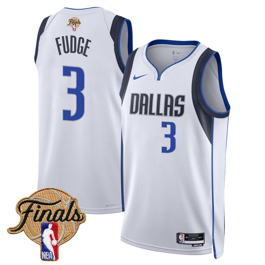 Alex Fudge 3 Dallas Mavericks 2024 FINALS PATCH Swingman Jersey - Association Edition - White - JS149 