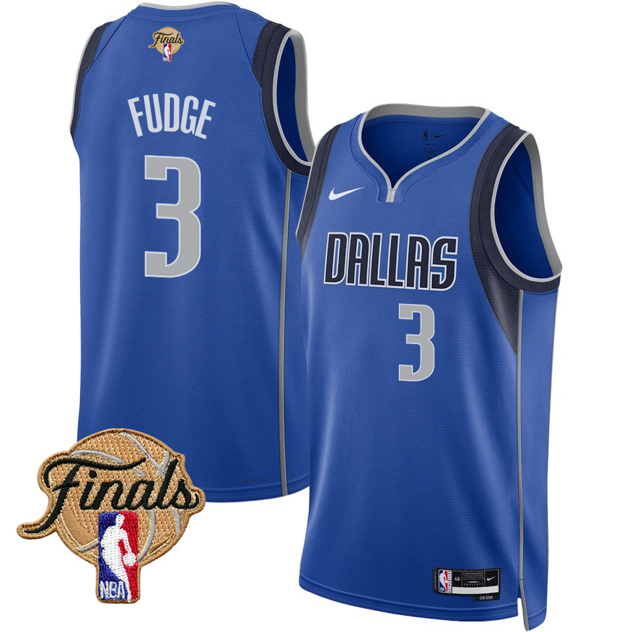 Alex Fudge 3 Dallas Mavericks 2024 FINALS PATCH Swingman Jersey - Icon Edition - Blue - JS270 