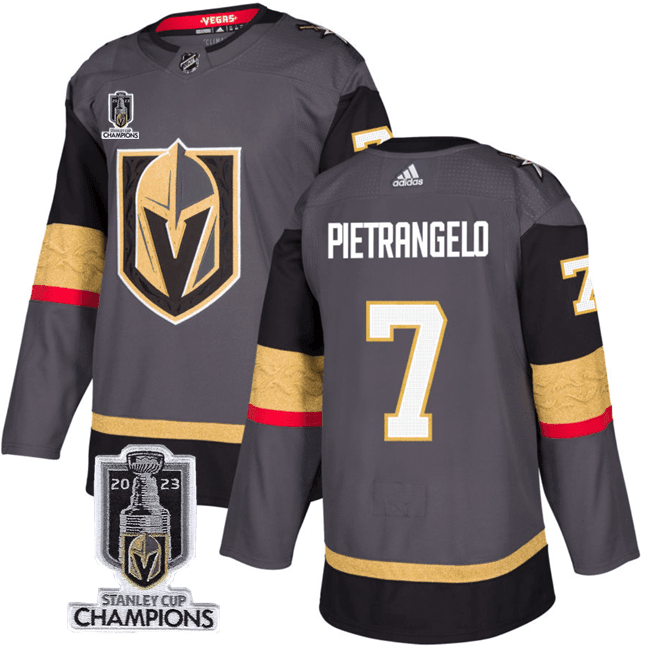 Alex Pietrangelo 7 Vegas Golden Knights 2023 Stanley Cup Champions Patch Alternate Breakaway Jersey - Black - JS747 