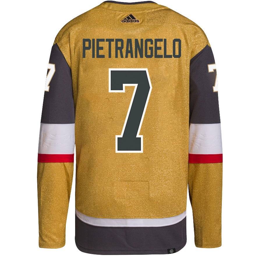 Alternative view of Alex Pietrangelo 7 Vegas Golden Knights Stanley Cup 2023 Champions Patch Home Breakaway Men Jersey - Gold - JS328 