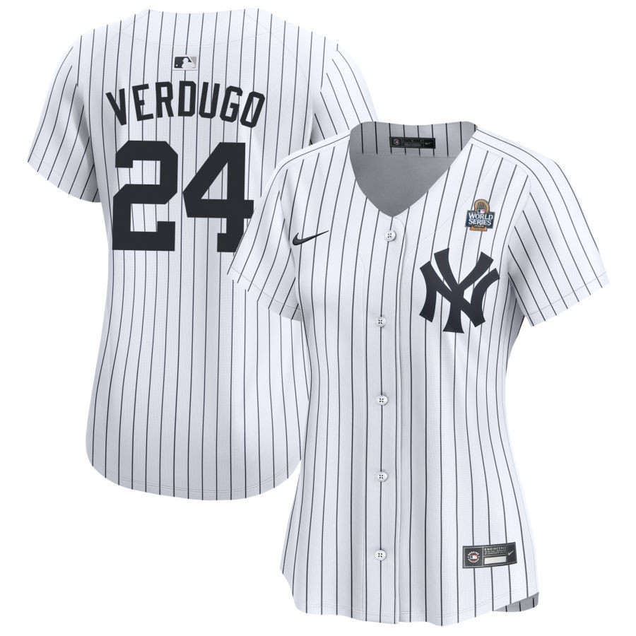 Alex Verdugo 24 New York Yankees Women's 2024 World Series Home Limited Jersey - White 