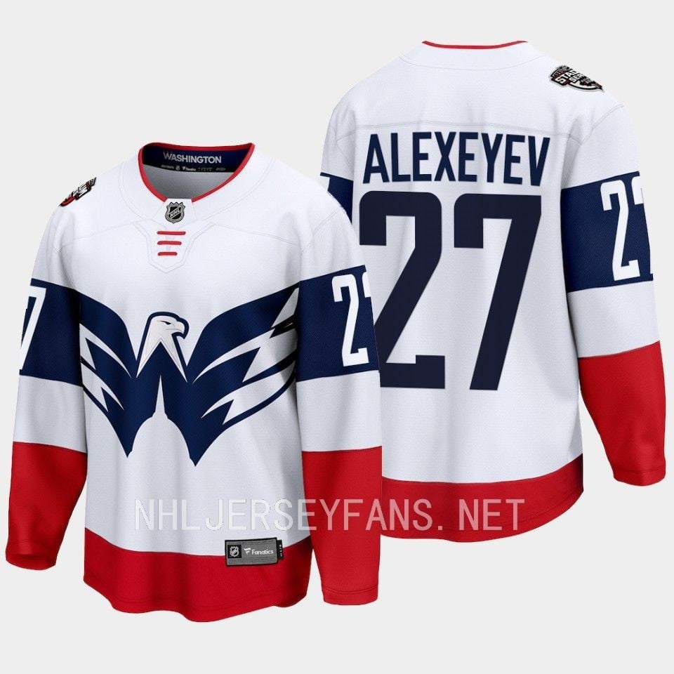 Alexander Alexeyev 27 Washington Capitals 2023 Jersey Stadium White Primegreen - JS793 