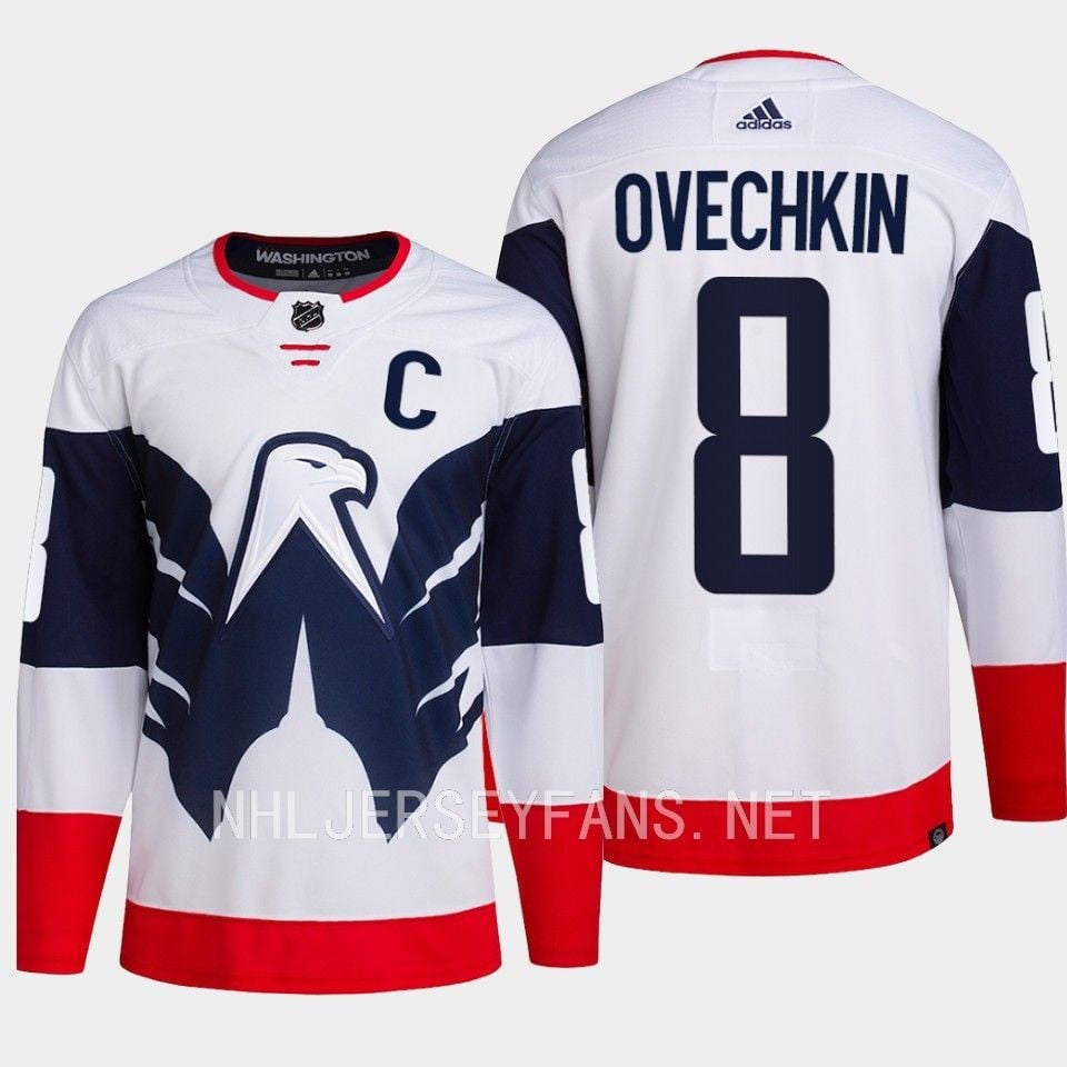 Alexander Ovechkin 8 Washington Capitals 2023 Jersey Stadium White Primegreen - JS348 