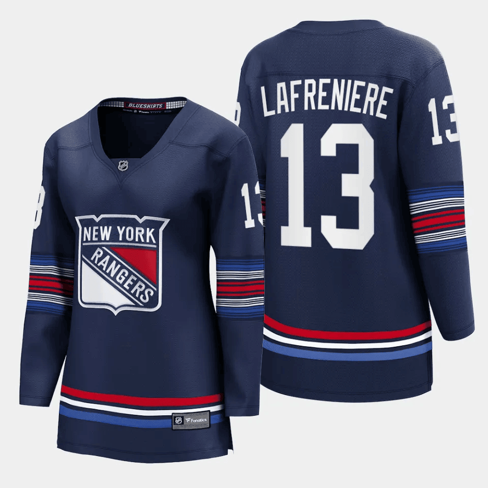 Alexis Lafreniere 13 New York Rangers Women Alternate Premier Breakaway Jersey - Navy - JS510 