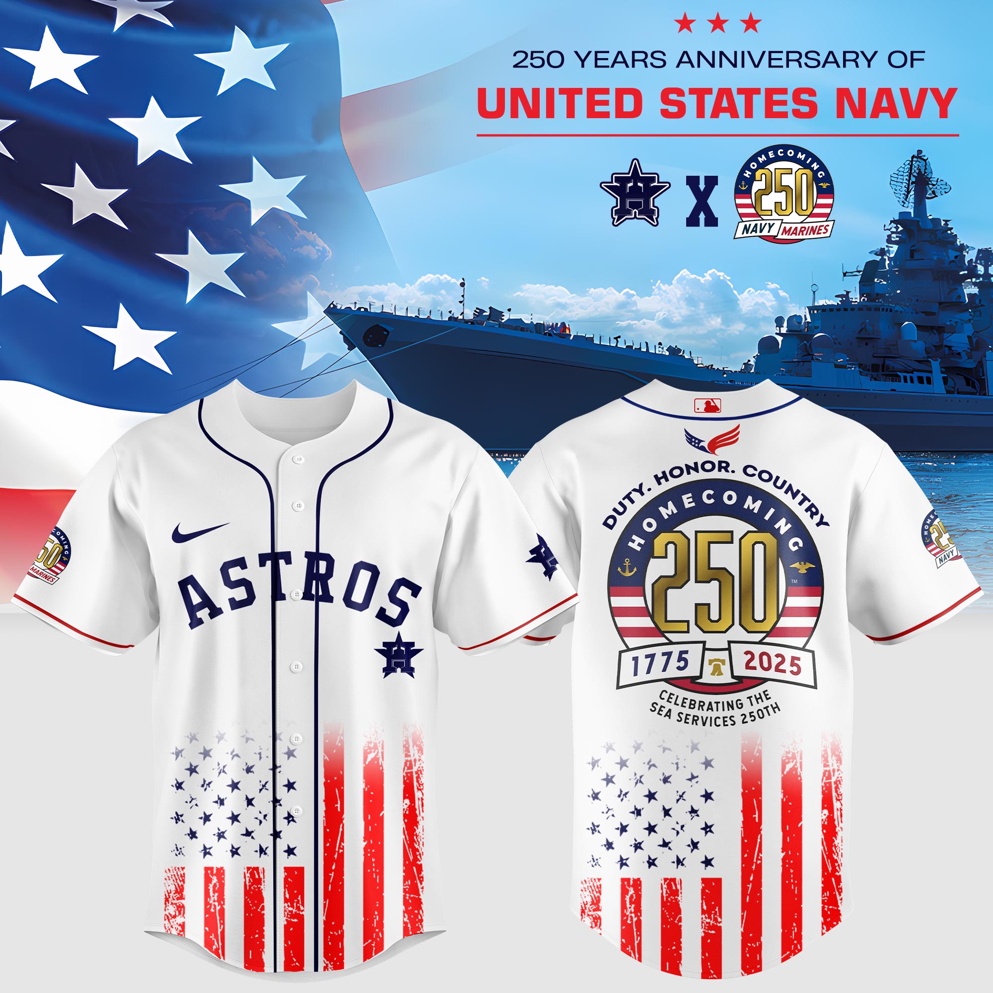 All Team Mlb X 250 Year Anniversary Usa Navy