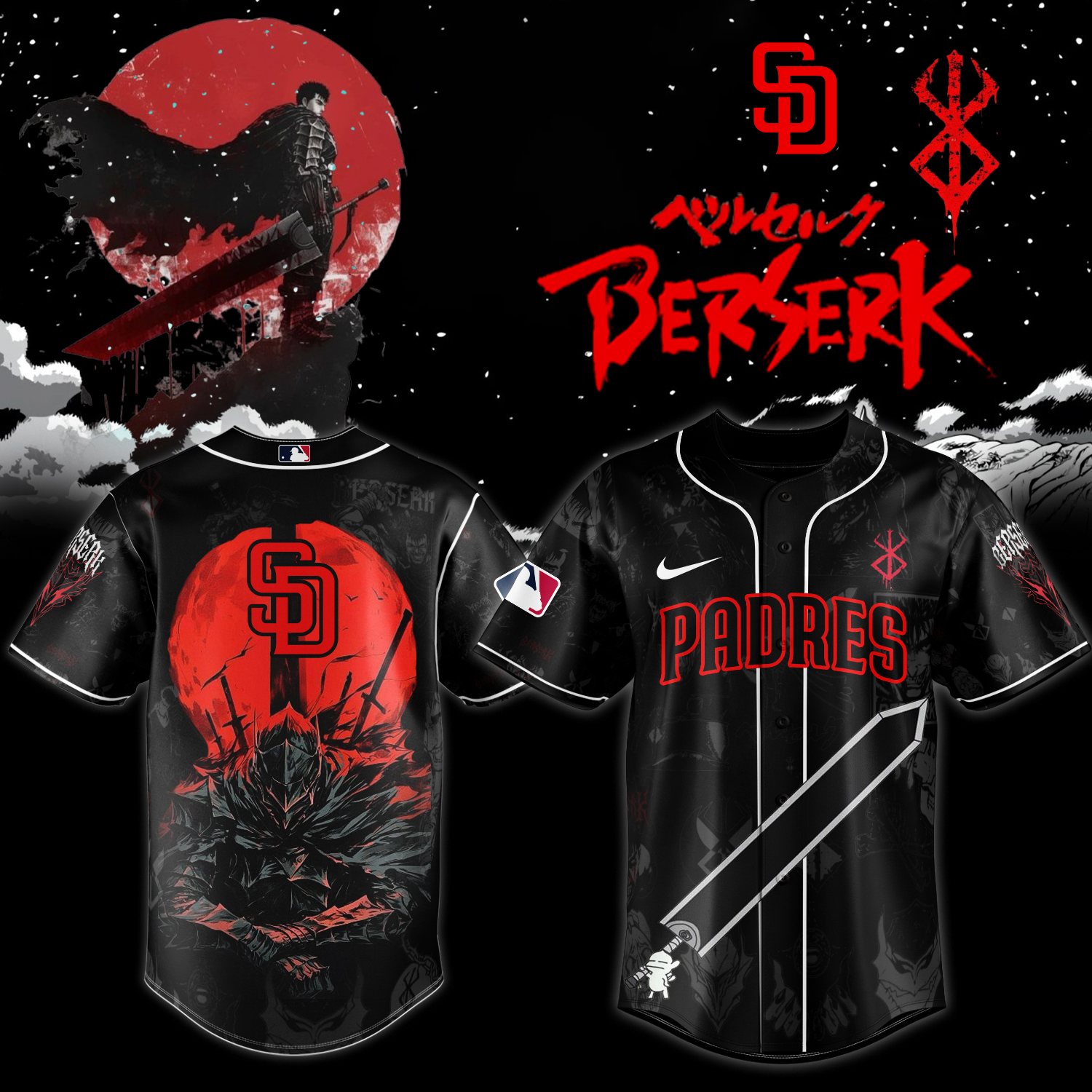 All Team Mlb X Berserk Baseball Jersey