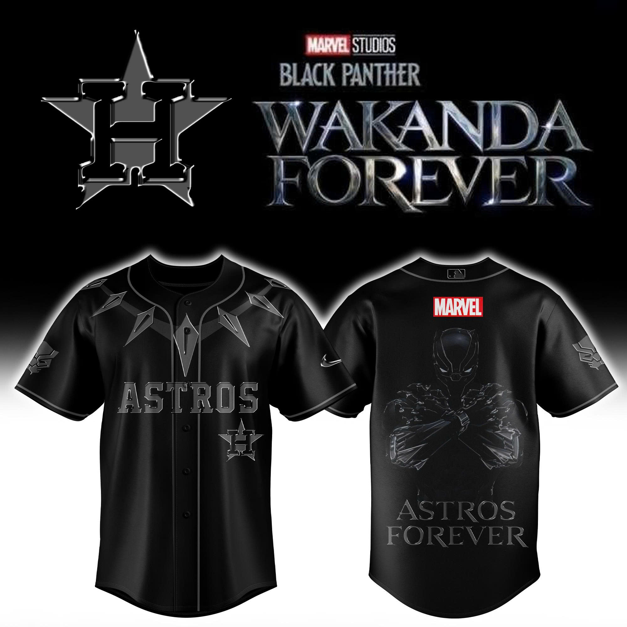 Alternative view of All Team Mlb X Black Panther Forever Baseball Jersey