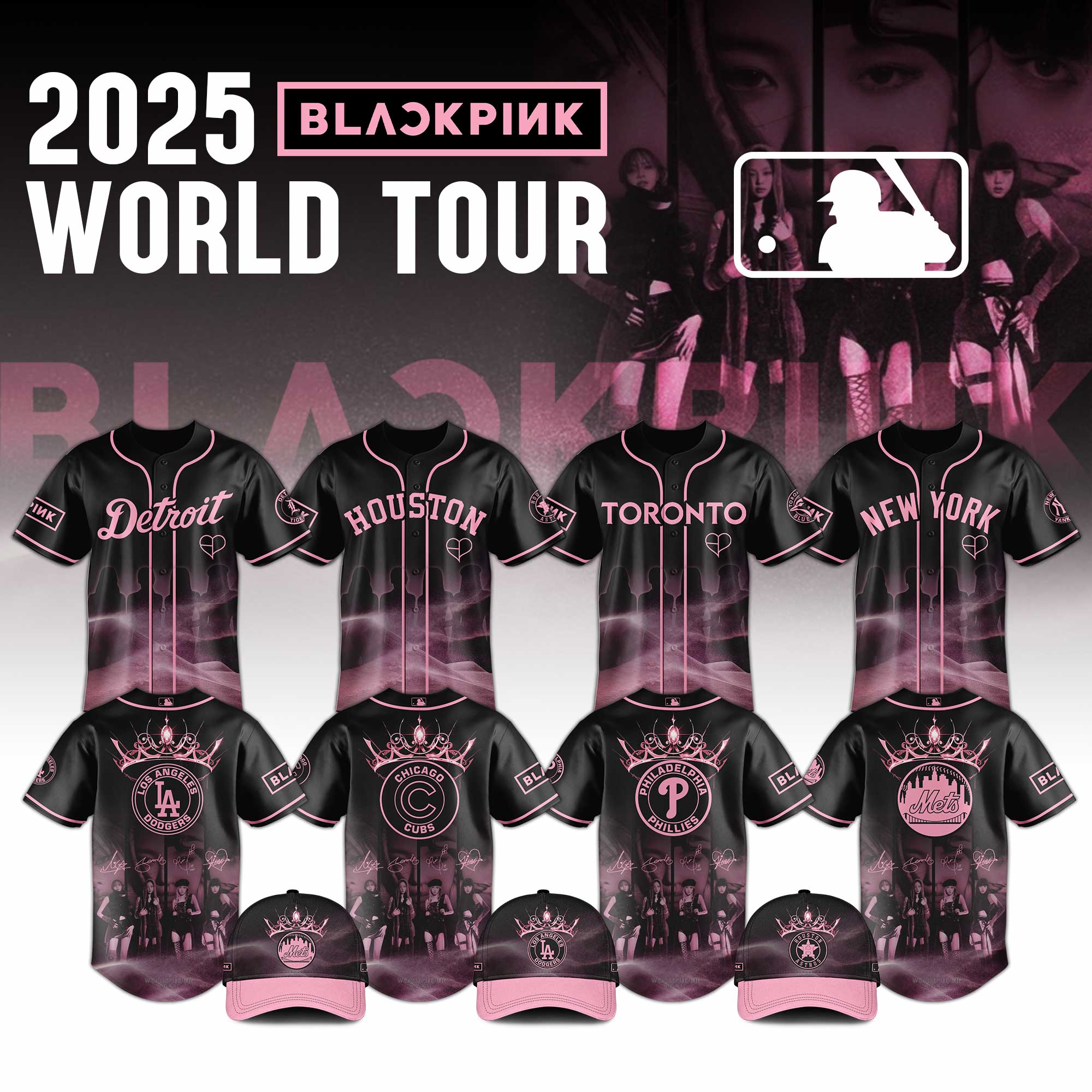 All Team Mlb X Blackpink 2025 World Tour Baseball Jersey